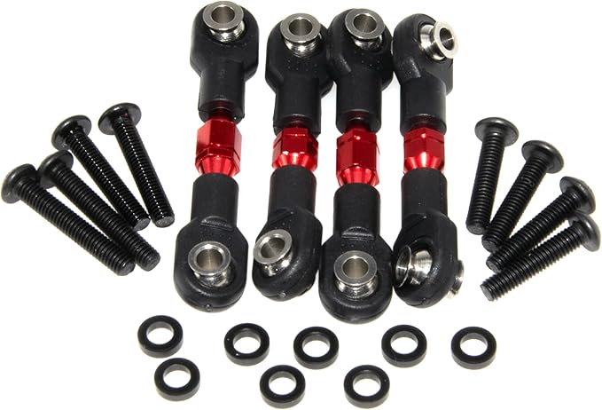 Pull Rod Linkage Compatible with 1/10 Traxxas 4-Tec Upgrade Drift Ford Mustang Replace Rc Car Aluminum Alloy Part Replace(Red)