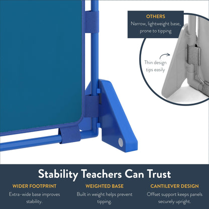 Children's Factory Rectangle PlayPanel Set - 8, Kids Room Divider Panel, Classroom Partition, Free-Standing Screen for Daycare or Preschool, Cantilever Feet Included, Woodland