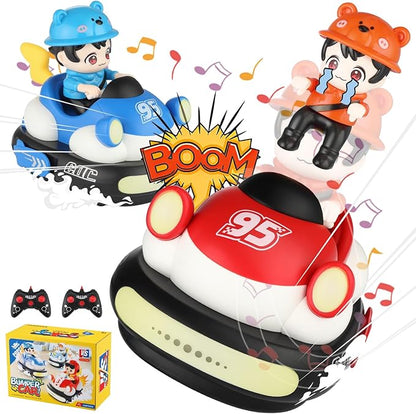 2Pcs RC Bumper Cars Toys with Ejector Rechargeable Remote Control Collision Cars LED Light-Up Battle Racing Game for Kids Ages 3–8 (Parental Guidance) Fun Gift for Boys &amp Girls
