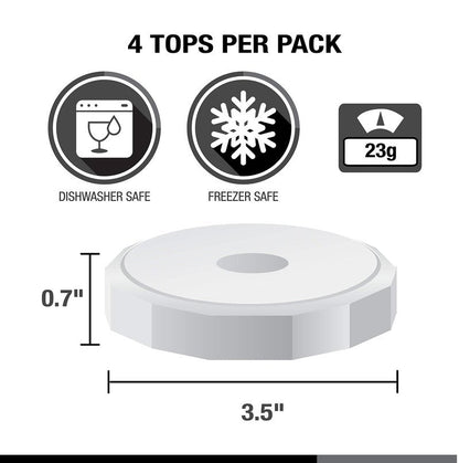 Masontops Tough Tops - Ball Wide Mouth Mason Jar Lids Plastic Leakproof - BPA-Free White Plastic Mason Jar Lids - Reusable Dry Canning Lids fit Ball Jars (Ball Mason Jars not included)
