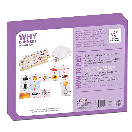 Chalk and Chuckles Why Connect- Logic &amp Language Game for Kids 6+ Families &amp Therapists | Critical Thinking Picture Association Speech Therapy &amp Conversation Game | Gift for Boys &amp