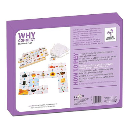 Chalk and Chuckles Why Connect- Logic &amp Language Game for Kids 6+ Families &amp Therapists | Critical Thinking Picture Association Speech Therapy &amp Conversation Game | Gift for Boys &amp