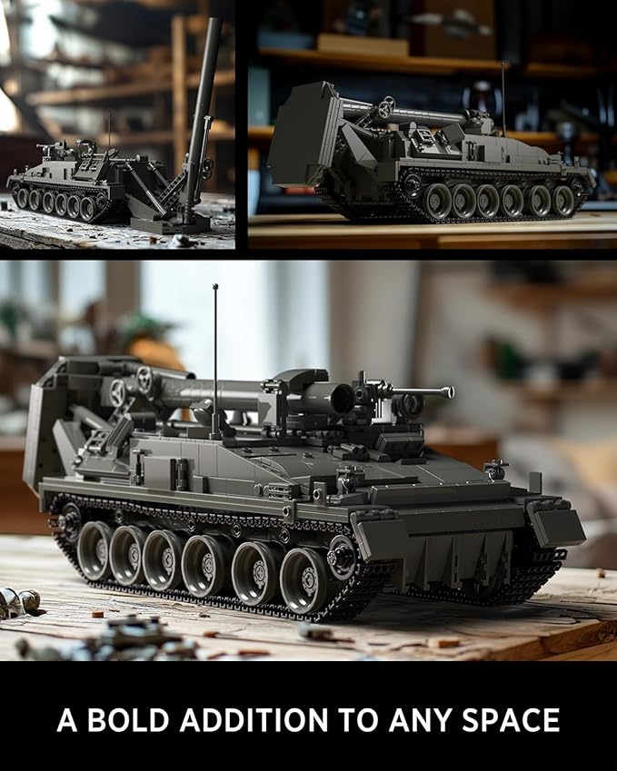 Nifeliz 2S4 Military Tank Building Model Self-Propelled Heavy Mortar Set for Adults Collectible Model to Build and Display Gift for Military Fans (1438PCS NF10291)