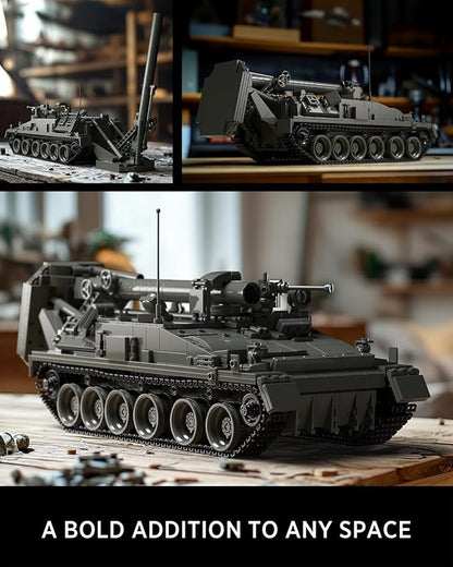 Nifeliz 2S4 Military Tank Building Model Self-Propelled Heavy Mortar Set for Adults Collectible Model to Build and Display Gift for Military Fans (1438PCS NF10291)