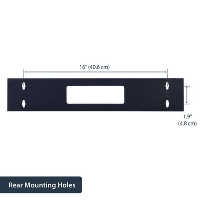 StarTech.com 2U Hinged Wall Mount Patch Panel Bracket - 6 inch Deep - 19" Patch Panel Swing Rack for Shallow Network Equipment- 22lbs (WALLMOUNTH2), Black