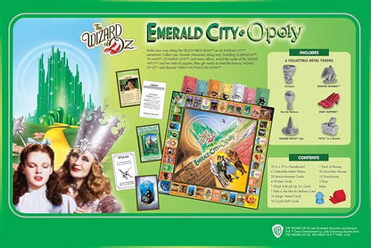 MasterPieces Opoly Board Games - The Wizard of Oz Emerald City Opoly - Officially Licensed Board Games for Adults Kids &amp Family
