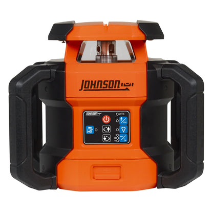 Johnson Level & Tool JRT300-RDHV-S Self-Leveling Red Dual Slope Rotary Laser System, 4,000FT Range, Lithium Ion Batteries, Magnetic Target, Laser Detector, Remote Control, Tripod and 13 FT Grade Rod