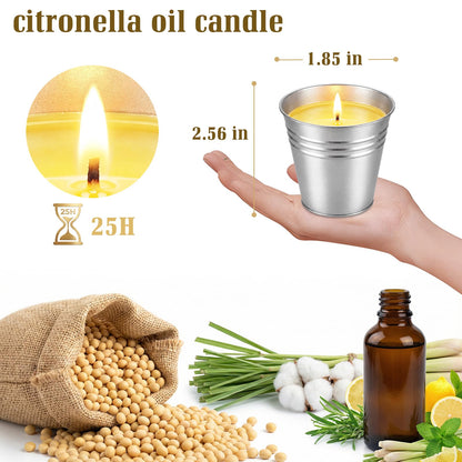 Citronella Candles Outdoor,8 Pack Soy Wax Citronella Candles (Total 40oz),Single Wick Patio Candle,200+ Hour Total Burn Time for Camping,Picnic,Backyard & Balcony