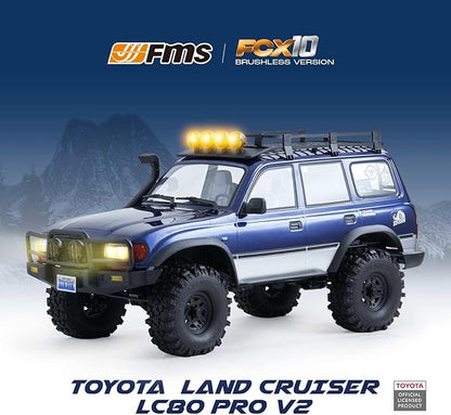 BEEZRC FMS 1/10 RC Crawler FCX10 Land Cruiser LC80 PRO RS Toyota LicensedUpgraded Motor 3541-KV2100 New Gearbox 4WD Off-Road RC Rock Truck 2.4GHz Hobby Grade Remote Control Car for Adults RS