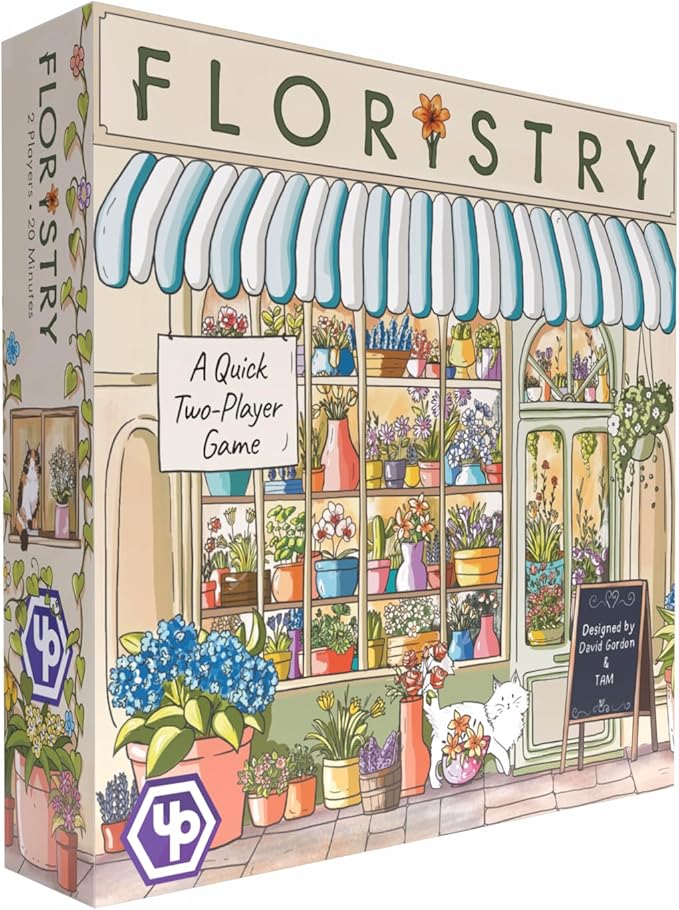UP Games Floristry Board Game - Competitive Flower Auction &amp Storefront Design! Fun &amp Creative Strategy Game for Family Kids &amp Adults Ages 12+ 2 Players 20 Min Playtime