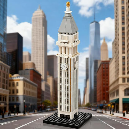 New York Metropolitan Life Insurance Building Blocks Set 1:800 Scale NYC Landmark Architecture Collectible Model Kit for Adults &amp Teens (377 Pieces)