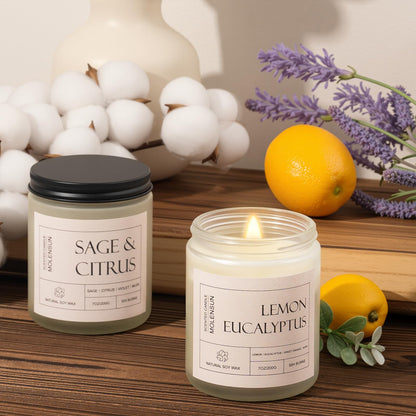 Molensun 4 Pack Candles for Home Scented, 28 oz Long Lasting Candles, Soy Candle Set Gift for Women - Lavender Thyme/Lemon Eucalyptus/Sage &Citrus/Vanilla Cupcake