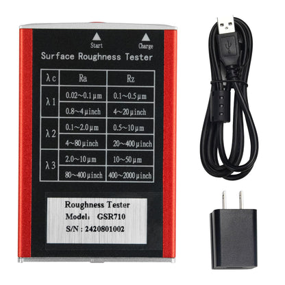 GOYOJO GSR720 Surface Roughness Tester High Accuracy 0.01μm Portable Roughness Gauge 4 Testing Parameters Ra/Rq 0.05~15.0μm Rz/Rt 0.1~50.0μm with Standard Calibration Block and Bracket