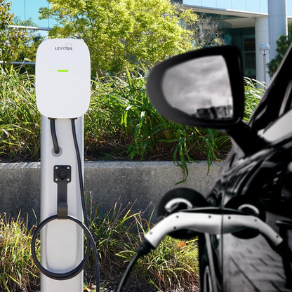 Leviton Level 2 EV Charger, 32 Amp, 208/240 VAC, 7.6 kW Output, 18' Charging Cable, Indoor/Outdoor Hardwired EV Charging Station, EV320 EVSE