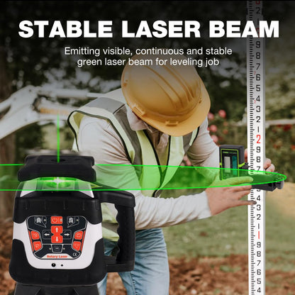 Mountlaser Rotary laser 360 Self Leveling,360 Degree Self Leveling Green Cross Line Laser, Target Plate,Laser Class: Class 2,Laser parameters<5mW