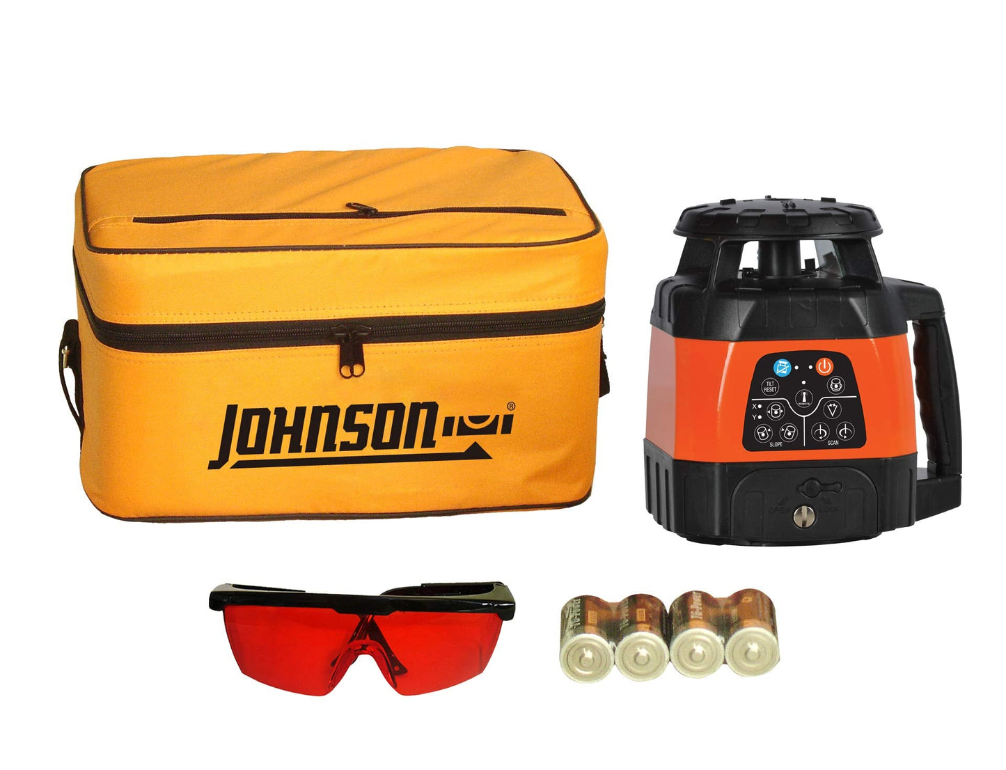 Johnson Level & Tool 40-6526 Electronic Self-Leveling Horizontal & Vertical Rotary Laser, Red, 1 Laser