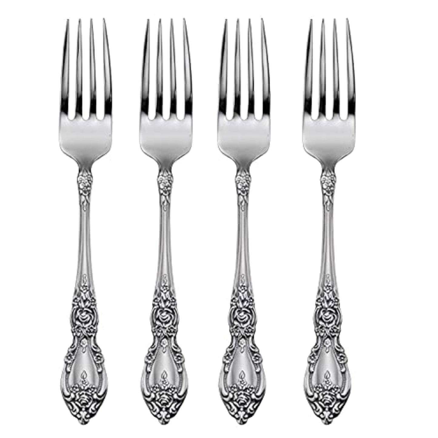 Oneida Silverware Set, Wordsworth Everyday Flatware Dinner Forks Set, Service For 4, 18/0 Stainless Steel, Corrosion Resistant, Dishwasher Safe, Home And Kitchen Utensils Sets, Fork (Silver, 4 Piece)
