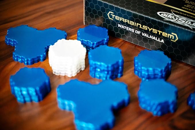 Renegade Game Studios Heroscape Waters of Valhalla Terrain Expansion - 40 Water Hexes &amp Healing Wellspring Tiles for Custom Battlefield Design