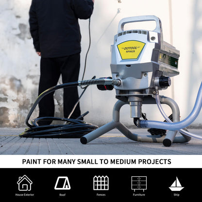 DOTOOL 950W Airless Paint Sprayer,3300PSI High Efficiency Paint Sprayer Gun,Thinning-Free,with Extension Pole Other Accessories,for Home Interior & House Exterior DIY Painting Projects.