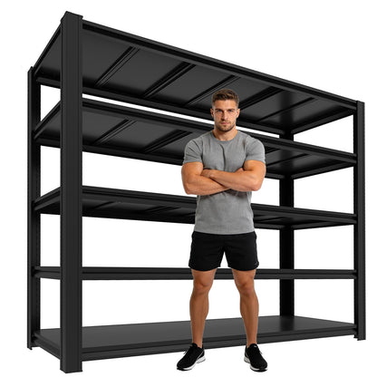 KLRFUA 5-Tier Garage Shelving Unit | Adjustable Garage Shelves, Storage Racks, 3,600-Pound Capacity, Dimensions: 84H x 61.88W x 23.88D, Metal Store Shelving, for Garage Storage (5T-84H*61.88W*23.88D)