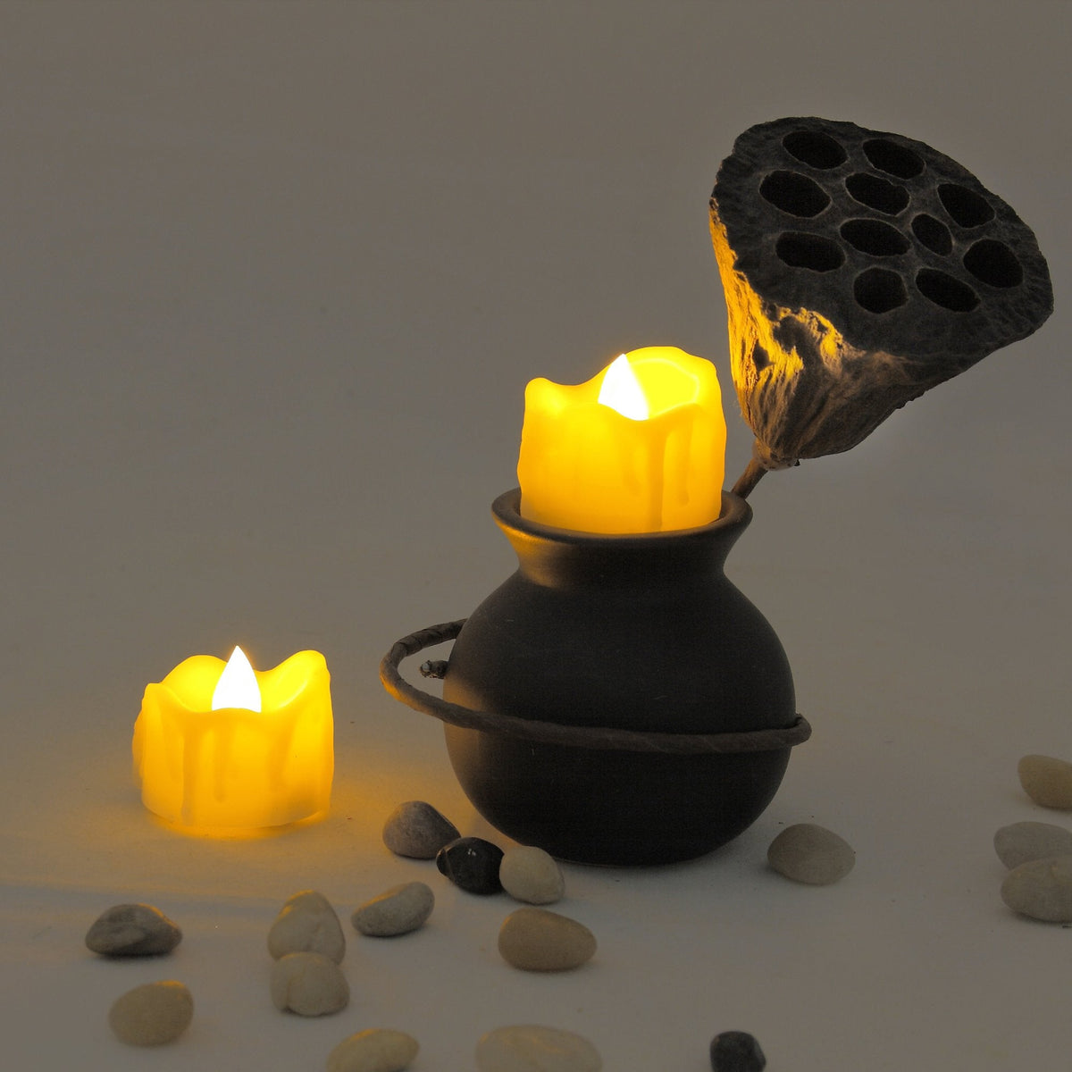 CANDLE CHOICE Battery Operated Flameless Tealight Votive Candles with Remote Realistic Flickering Electric LED Tea Lights for Halloween Christmas Wedding Party Decorations 12 Pack Batteries Included