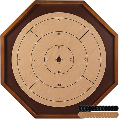 Crokinole Board Game - 27 inch Large Classic Board Game.Deluxe Tournament Crokinole Set with 24 Discs for Families and Friends