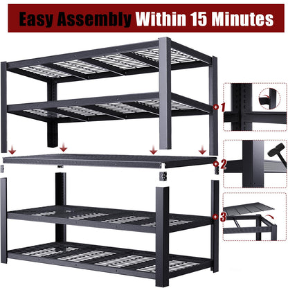 ZEUKMXOO 62" W 3050LBS Storage Shelves Unit,5 Tier Heavy Duty Metal Shelving Unit and Storage Large Rack,72" H x62 W x24 D Adjustable Metal Shelving Unit,Garage Shelves for Basement,Warehouse
