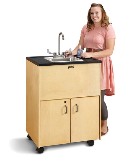 Jonti-Craft 1367JC Clean Hands Helper Portable Sink, 38" Counter Height with Stainless Steel Sink - Plumbing Required