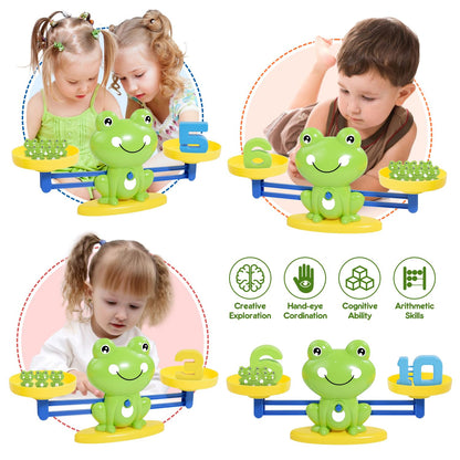 BAKAM Frog Balance Scale Toy, Number Counting Blocks Games, Montessori Math Games for Kids 5-7, Preschool Kindergarten Learning Activities, STEM Educational Toys for 3+ Year Old