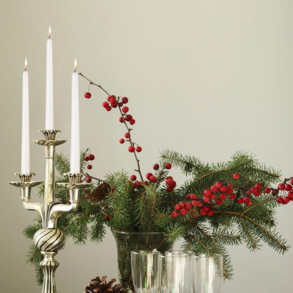 10 inch Cone-Shaped Candle Set of 5- Drip Free Dinner Candle - Long Burning, Perfect for Dinner, Parties, or Weddings (White)