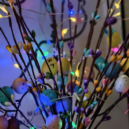 Easter Egg Branches Berries Artificial Spray Vine Centerpiece Decorations Pastel Eggs Spring Floral Stems Speckled Twig Branches Floral Arrangement Wreath Easter Picks Flower Arrangements