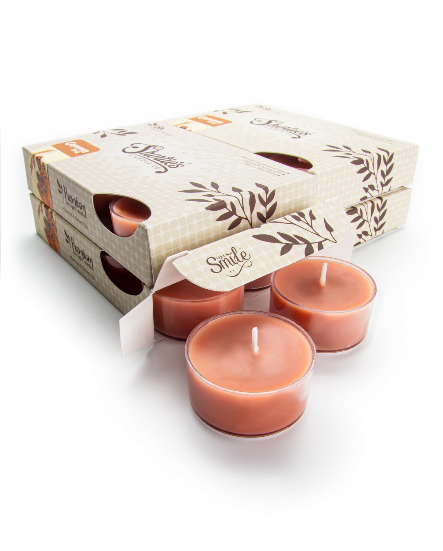 Cinnamon Bark Premium Tealight Candles Bulk Pack - Highly Scented with Essential Oils - 24 Brown Tea Lights - Beautiful Candlelight - Made in the USA - Bakery & Food Collection