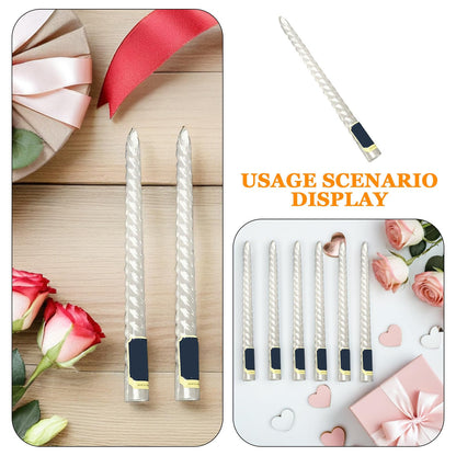 VOSAREA 6pcs White Long Taper Candles Made of Paraffin with Smoke-Free and Long Burning Features European Style Rod Candles for Weddings and Home Decor