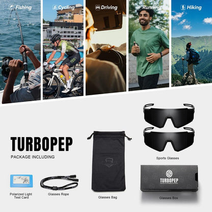 TURBOPEP Polarized Sports Sunglasses for Men and Women,Fishing Cycling Mountain Bike Baseball Sunglasses with UV Protection