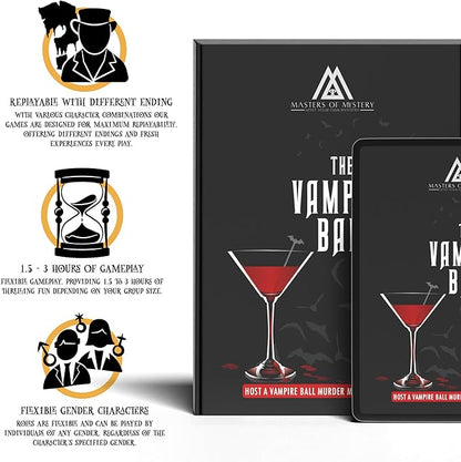 Masters of Mystery Vampire Ball Murder Mystery Dinner Party Game – Gothic Masquerade Whodunnit Party Game for Adults – 4–20 Players