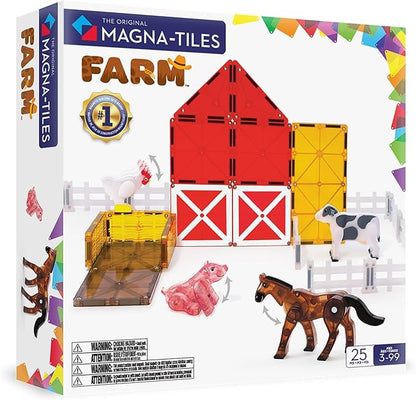 MAGNA-TILES Farm Animals 25-Piece Magnetic Construction Set The ORIGINAL Magnetic Building Brand