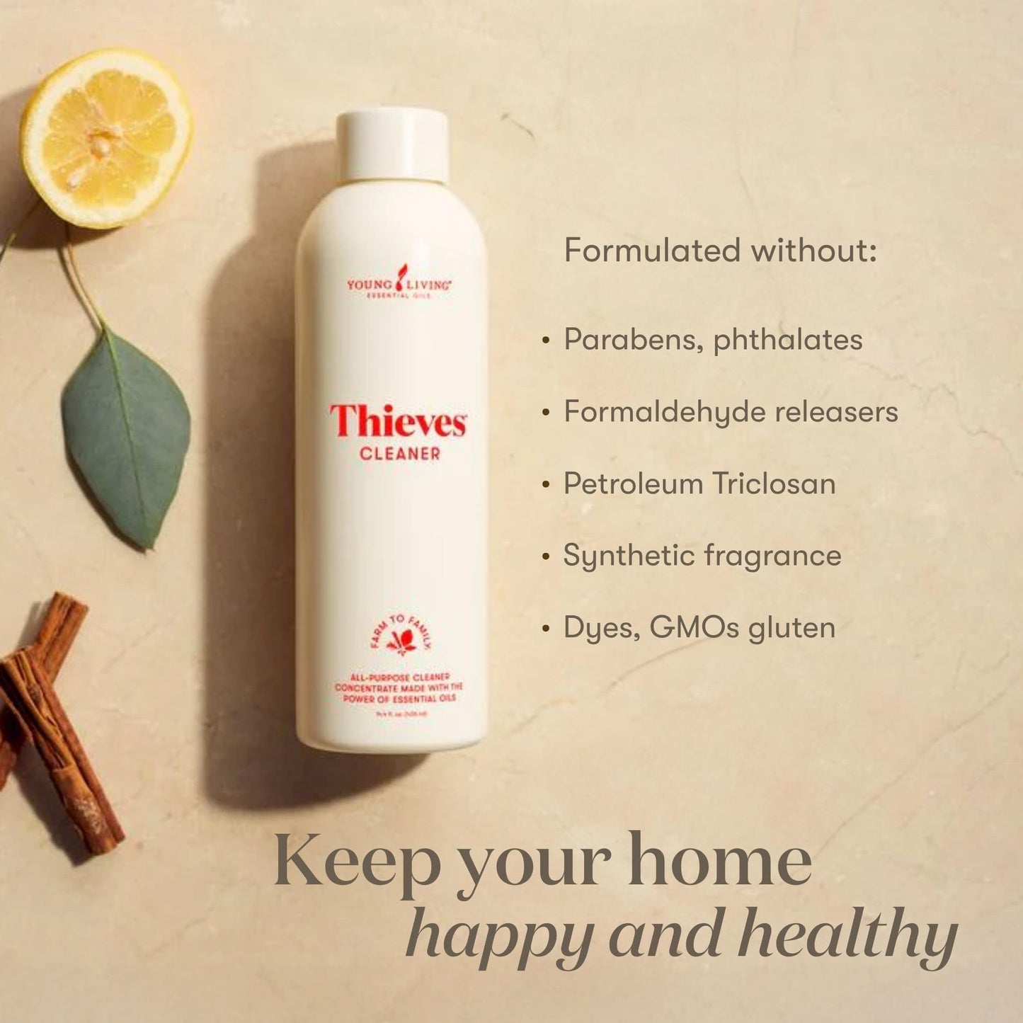 Thieves Household Cleaner | 14.4 oz | Plant-Based Multi-Surface Solution Infused with Essential Oils | Dilute for Floors, Carpets, Glass, Counters, Appliances, and General Home Cleaning