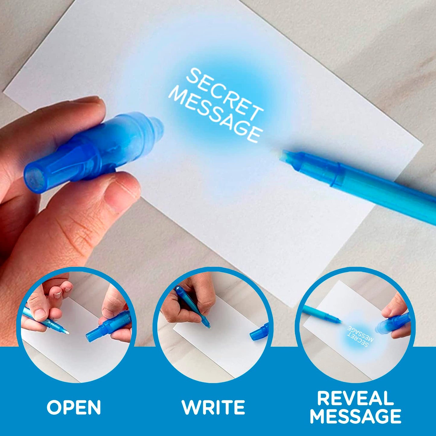 Personalized Invisible Disappearing Ink Pen Marker, Custom Secret Spy Message Writer with UV Light, Fun Activity for Kids Party Favors Gifts and Stock Stuffers, 24 Pack, Purple