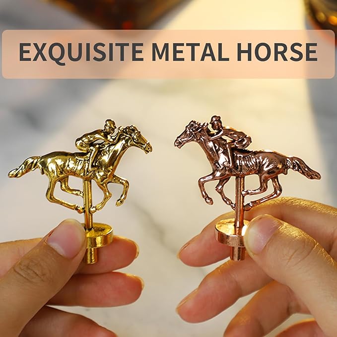 HOROW Metal Horse Racing Board Game Card Board Game Finish Line Luxury Edition Solid Wood Race Game Board 11 Batches of Metal Model Horses 2 Sets of Dice and 2 Boxes of Cards…
