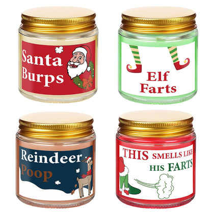 4 Pack Christmas Scented Candle, 3.5 oz Handmade Winter Candles Mini Christmas Candle Set Soy Fir Wax Holiday Candles for Women Xmas Winter Holiday Gift