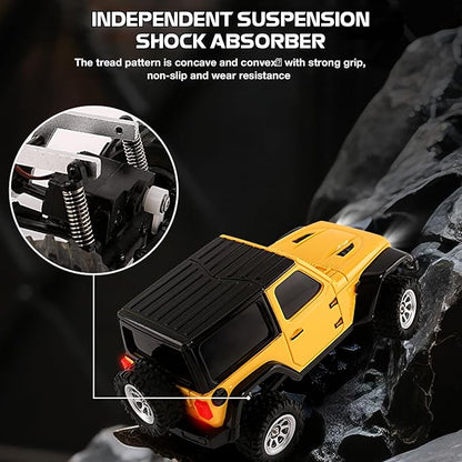 1:36 Mini RC Crawler JIABAILE 3602 4WD Off-Road RC Truck with 2.4G Remote Battery &amp Lights RC Car Model RTR for Adults Hobby Gifts Toys (Blue)