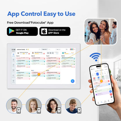 Digital Calendar Smart Planner, Electronic Calendars with 21.5 in Touch Screen Interactive Chore Chart for Family Schedule Photo Share, APP Phone Sync, WiFi Meal Planners Wall & Desk Mountable