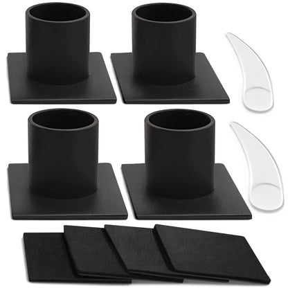 Iron Taper Candle Holder - Set of 4 Black Metal Candlestick Holders for Home Decor, Wedding, Housewarming, Birthday, Candle Stand Made in Unique Blend of Farmhouse and Antique Styles
