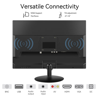 Thinlerain 19 inch Computer Monitor 1440x900 PC Monitor with HDMI VGA AV BNC USB Ports, 60Hz, 5Ms, VESA, Display Build-in Speakers for Office Home