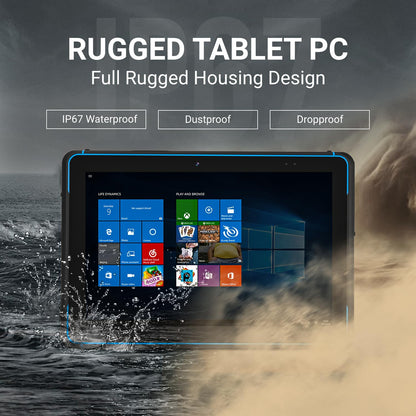 HUGEROCK 10.1 Inch Rugged Windows 11 Tablet, IP68 Waterproof Drop-Resistant Rugged Tablet PC Windows 11, 16GB+128GB, 10000mAh Battery, Built-in Barcode Scanner for Industrial, Field, Warehouse