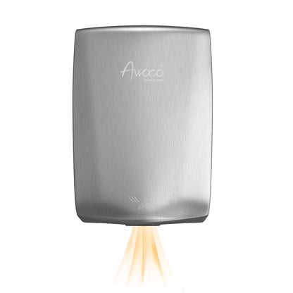Awoco Compact Stainless Steel Automatic High Speed Commercial Hand Dryer, 1350W 120V UL Listed (Compact)