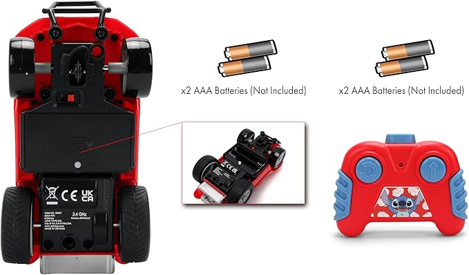 Jada Toys 1:32 RC Disney Stitch Buggy – Simple Function Remote Control Car with Built-in Stitch Figure and 5.5 Body – Kid-Friendly RC Vehicle