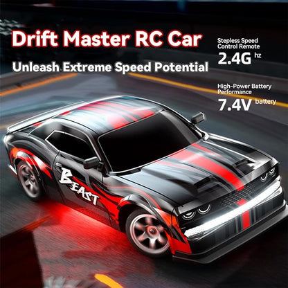 SG218PRO 1/16 RC Drift Car for Adults 2.4G Full-Proportional 4WD Mini Remote Control Racing Car with LED Lights 25KM/H Electric 2 Batteries Sports Cars Toy Gift -RTR