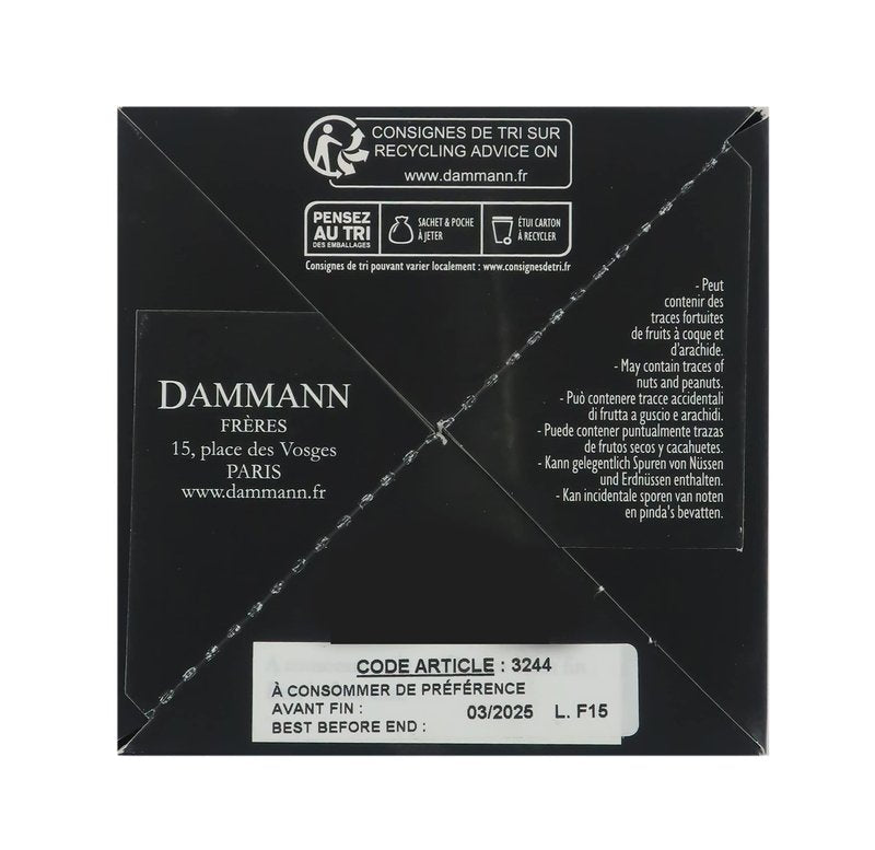 Goût Russe Douchka, Citrus Fruits-Flavoured Black Tea, Box of 25 Cristal® Teabags, Dammann Frère