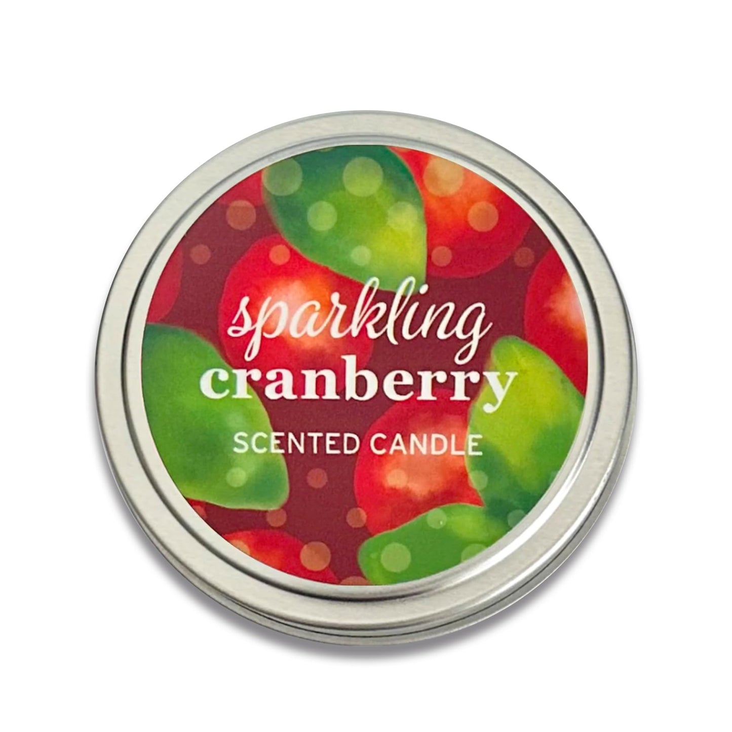 Greenwich Bay Hand-Poured Scented Candle in Decorative Tin – 4 oz/114 g Travel Candle with Lead-Free Wick, Vegetable Wax, Aromatherapy Gift, Single Wick – Made in USA (Sparkling Cranberry)
